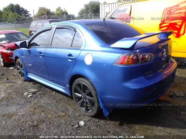 JA32U8FW1FU020586 - 2015 MITSUBISHI LANCER GT BLUE photo 3