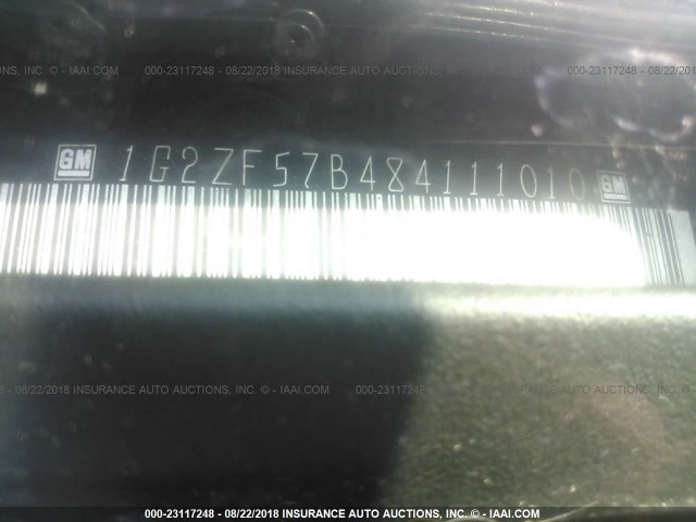 1G2ZF57B484111010 - 2008 PONTIAC G6 VALUE LEADER/BASE BLUE photo 9