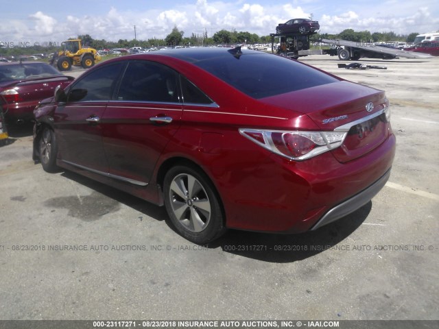 KMHEC4A42CA041553 - 2012 HYUNDAI SONATA HYBRID RED photo 3