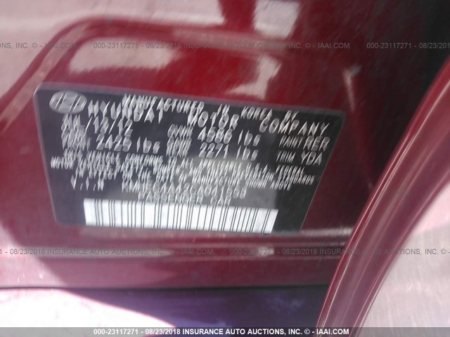 KMHEC4A42CA041553 - 2012 HYUNDAI SONATA HYBRID RED photo 9