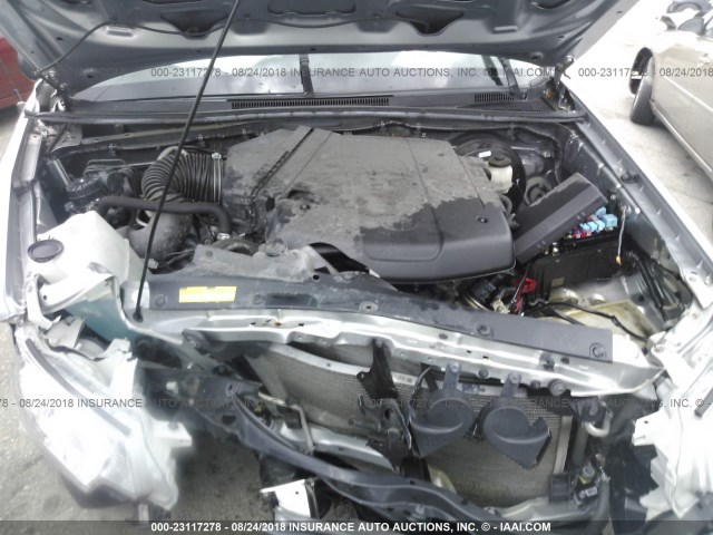 5TFJU4GNXFX086032 - 2015 TOYOTA TACOMA DOUBLE CAB PRERUNNER SILVER photo 10