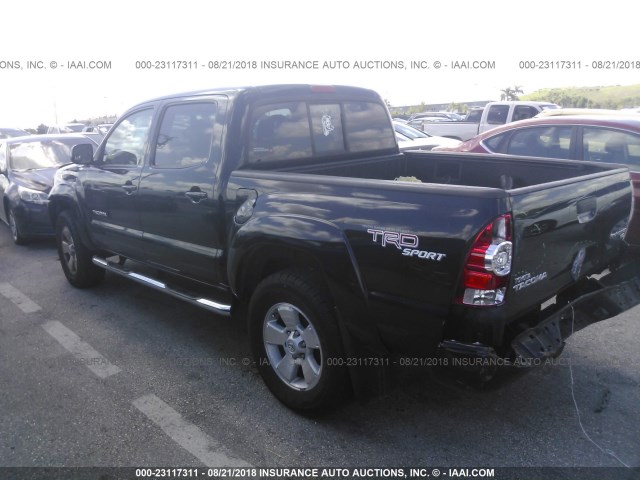 5TFJU4GN9BX006374 - 2011 TOYOTA TACOMA DOUBLE CAB PRERUNNER BLACK photo 3