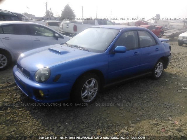 JF1GD29612G524926 - 2002 SUBARU IMPREZA WRX BLUE photo 2