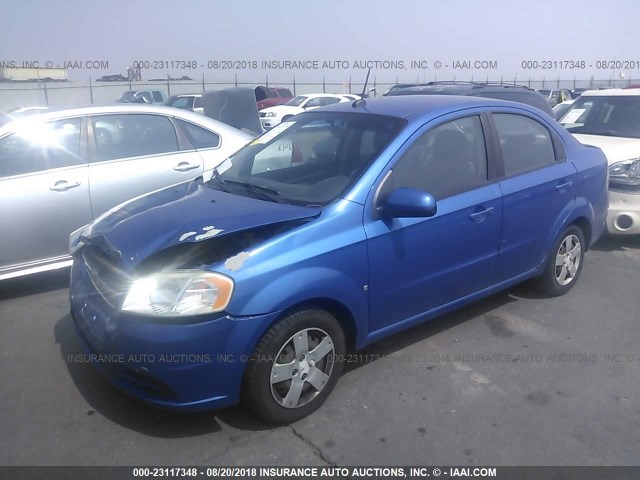 KL1TD56E09B352621 - 2009 CHEVROLET AVEO LS/LT BLUE photo 2