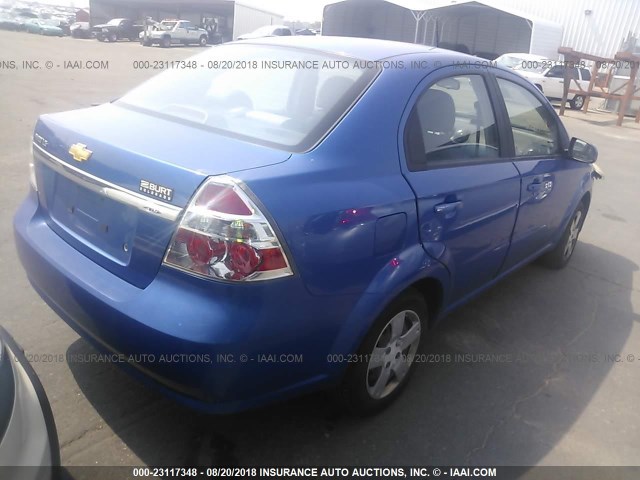 KL1TD56E09B352621 - 2009 CHEVROLET AVEO LS/LT BLUE photo 4