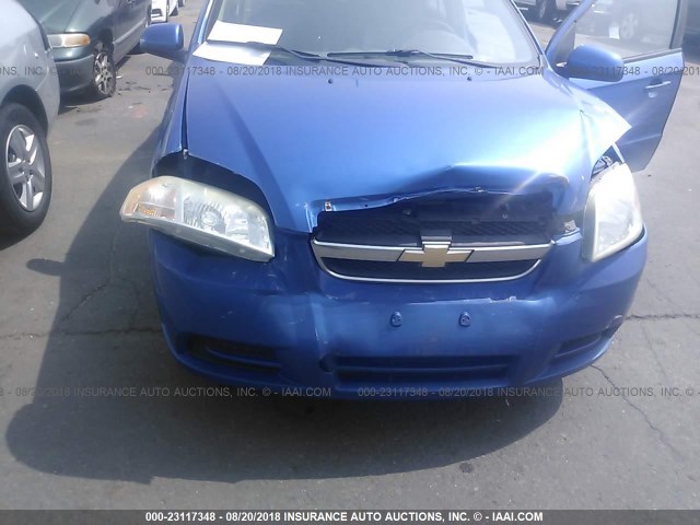 KL1TD56E09B352621 - 2009 CHEVROLET AVEO LS/LT BLUE photo 6