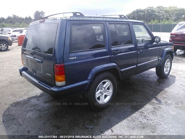 1J4FF58S61L613200 - 2001 JEEP CHEROKEE CLASSIC/LIMITED BLUE photo 4