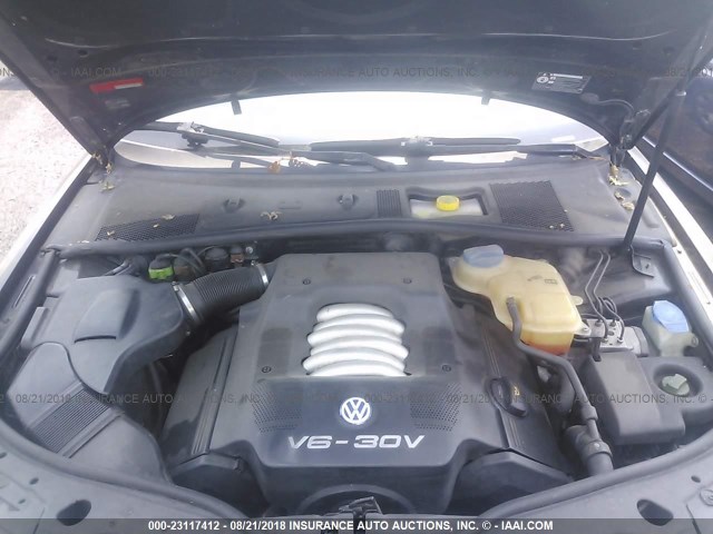 WVWRH63BX3P259462 - 2003 VOLKSWAGEN PASSAT GLX BLACK photo 10