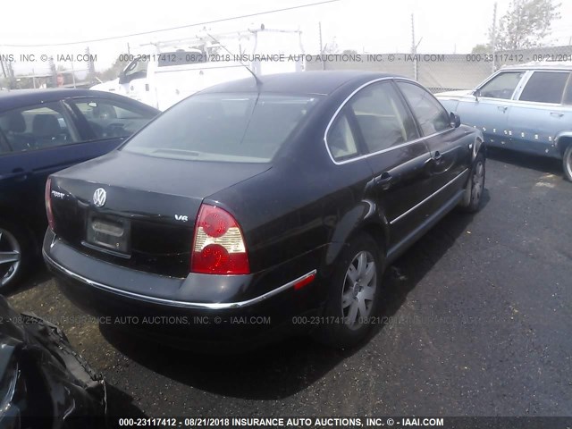WVWRH63BX3P259462 - 2003 VOLKSWAGEN PASSAT GLX BLACK photo 4