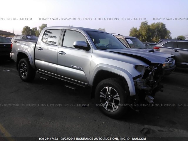 3TMAZ5CN5HM032305 - 2017 TOYOTA TACOMA DBL CAB/SR5/TRD SPORT/OR SILVER photo 1