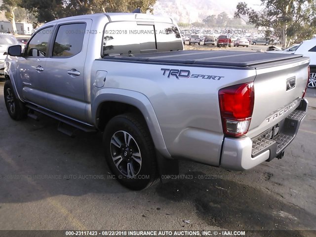 3TMAZ5CN5HM032305 - 2017 TOYOTA TACOMA DBL CAB/SR5/TRD SPORT/OR SILVER photo 3