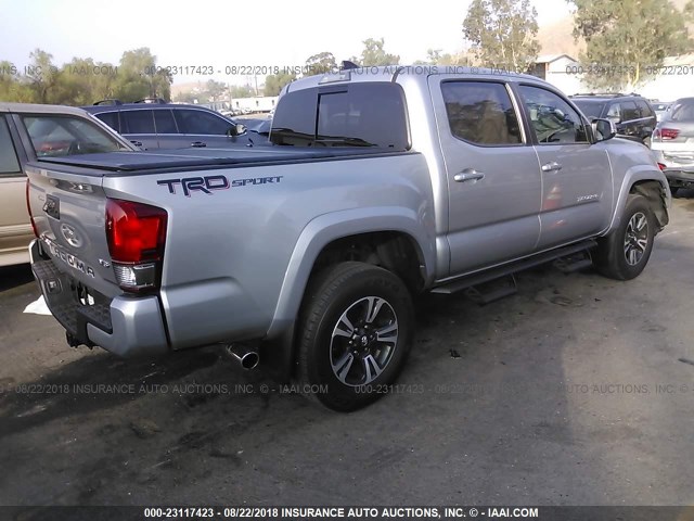 3TMAZ5CN5HM032305 - 2017 TOYOTA TACOMA DBL CAB/SR5/TRD SPORT/OR SILVER photo 4