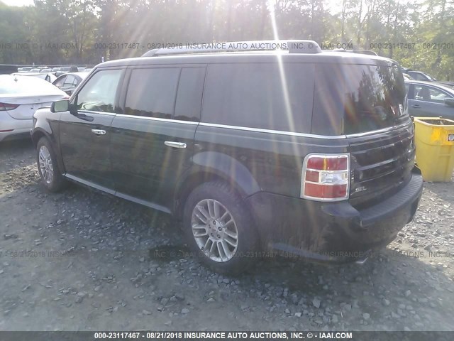 2FMHK6C87FBA18743 - 2015 FORD FLEX SEL BLACK photo 3