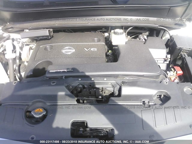 5N1AR2MM8DC683519 - 2013 NISSAN PATHFINDER S/SV/SL/PLATINUM WHITE photo 10