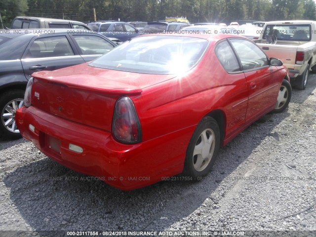 2G1WX15K119339632 - 2001 CHEVROLET MONTE CARLO SS წითელი ფოტო 4