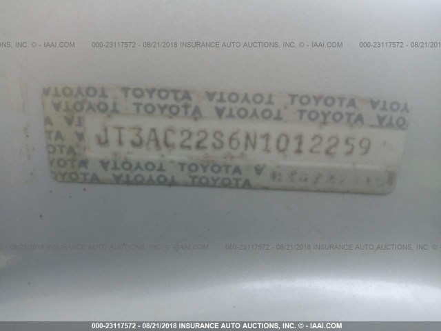 JT3AC22S6N1012259 - 1992 TOYOTA PREVIA LE WHITE photo 9