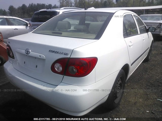 JTDBR32E870112841 - 2007 TOYOTA COROLLA CE/LE/S WHITE photo 4