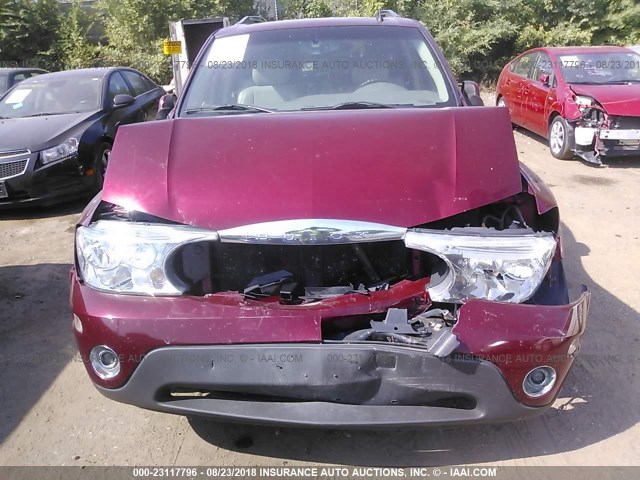 5GAET13M662136553 - 2006 BUICK RAINIER CXL RED photo 6