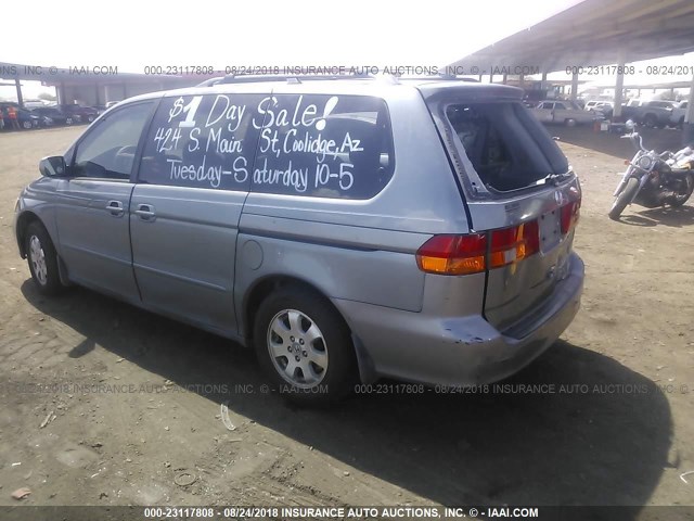 2HKRL18962H518885 - 2002 HONDA ODYSSEY EXL GRAY photo 3