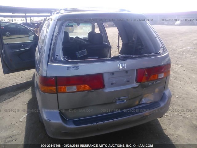 2HKRL18962H518885 - 2002 HONDA ODYSSEY EXL GRAY photo 6