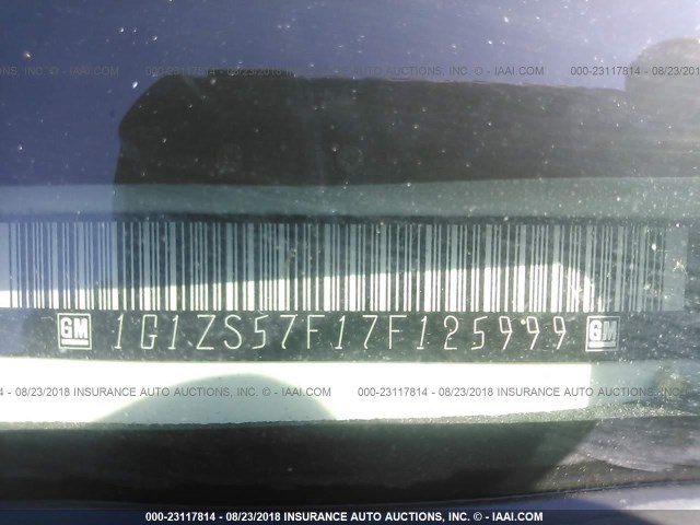 1G1ZS57F17F125999 - 2007 CHEVROLET MALIBU LS 白色 照片 9