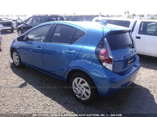 JTDKDTB39F1577683 - 2015 TOYOTA PRIUS C BLUE photo 3