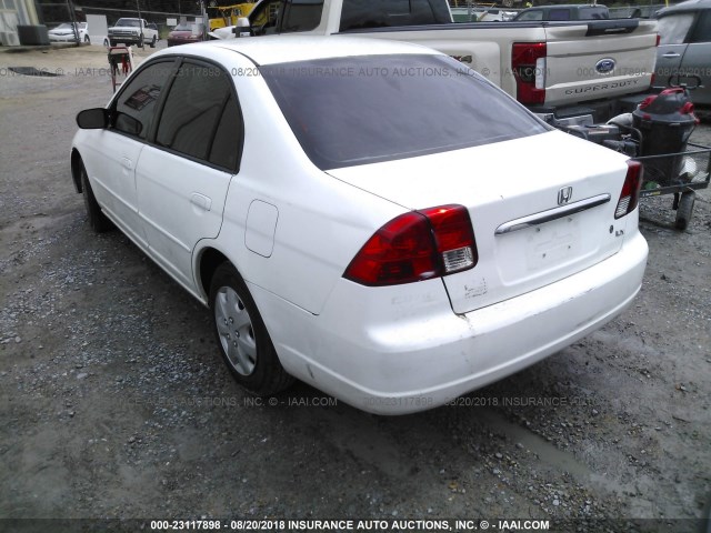 2HGES16593H606102 - 2003 HONDA CIVIC LX WHITE photo 3