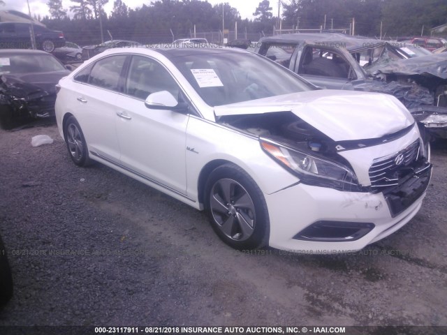 KMHE34L13GA009090 - 2016 HYUNDAI SONATA HYBRID/LIMITED WHITE photo 1