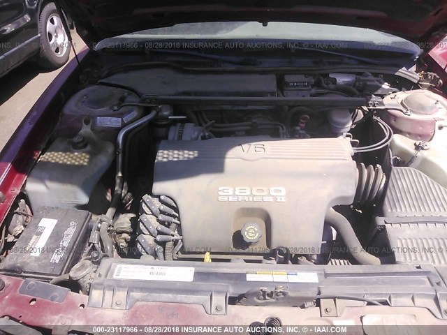 1G2HX52K7W4229856 - 1998 PONTIAC BONNEVILLE SE MAROON photo 10