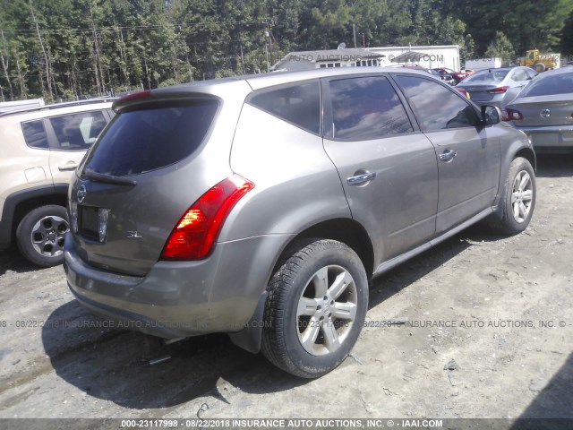 JN8AZ08T44W200850 - 2004 NISSAN MURANO SL/SE GOLD photo 4