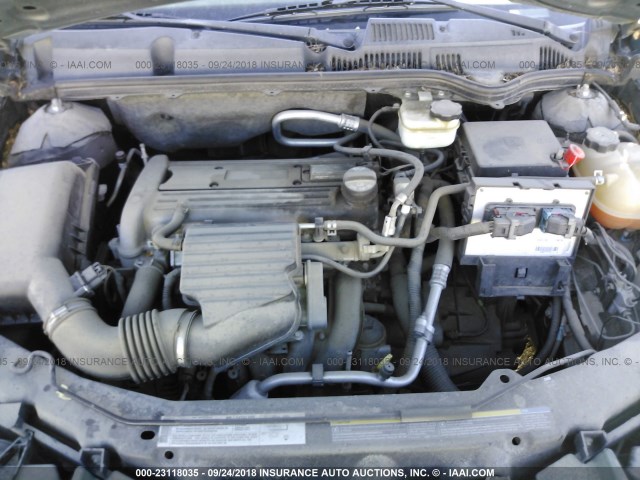 1G8AZ55F16Z185596 - 2006 SATURN ION LEVEL 2 GREEN photo 10