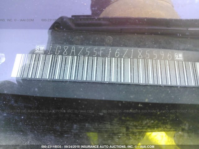 1G8AZ55F16Z185596 - 2006 SATURN ION LEVEL 2 GREEN photo 9