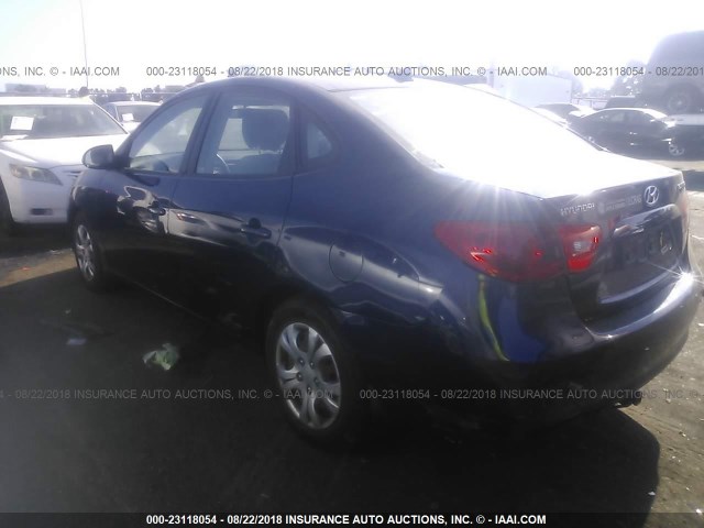 KMHDU46DX9U701167 - 2009 HYUNDAI ELANTRA GLS/SE BLUE photo 3