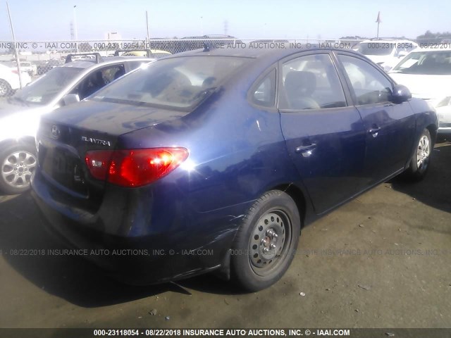 KMHDU46DX9U701167 - 2009 HYUNDAI ELANTRA GLS/SE BLUE photo 4