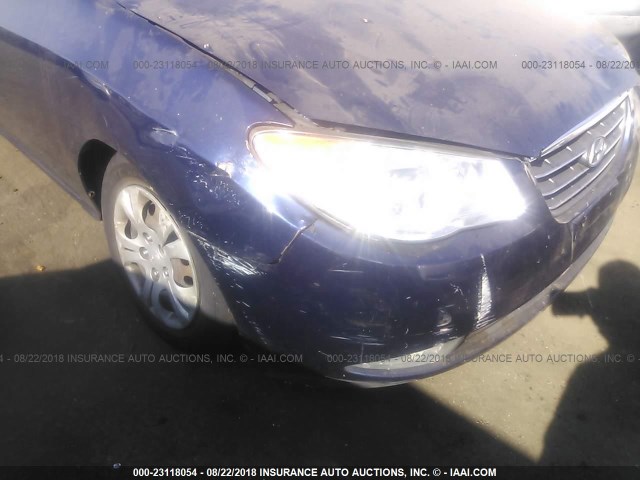 KMHDU46DX9U701167 - 2009 HYUNDAI ELANTRA GLS/SE BLUE photo 6