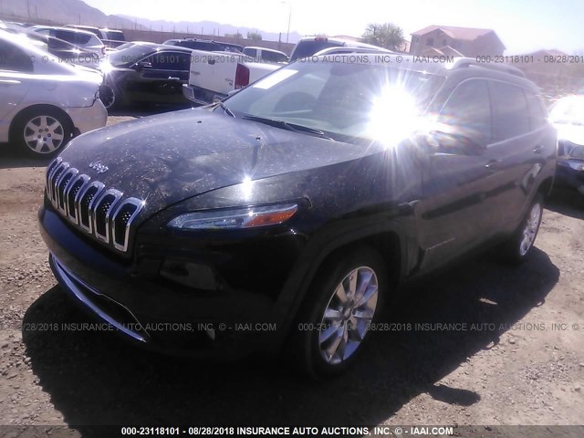 1C4PJLDB7GW185597 - 2016 JEEP CHEROKEE LIMITED BLACK photo 2