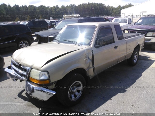 1FTYR14C2YTA97621 - 2000 FORD RANGER SUPER CAB BEIGE photo 2