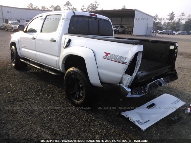 5TFJU4GN8FX075515 - 2015 TOYOTA TACOMA DOUBLE CAB PRERUNNER WHITE photo 3