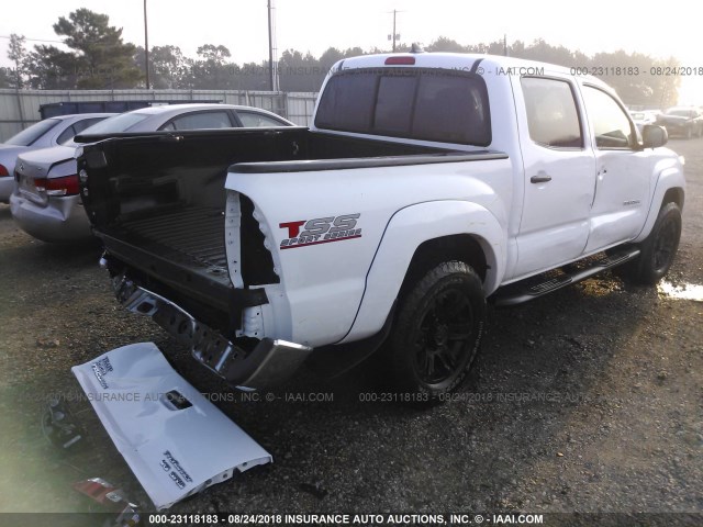 5TFJU4GN8FX075515 - 2015 TOYOTA TACOMA DOUBLE CAB PRERUNNER WHITE photo 4