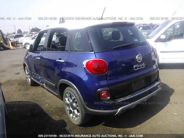 ZFBCFADH7FZ030959 - 2015 FIAT 500L TREKKING BLUE photo 3