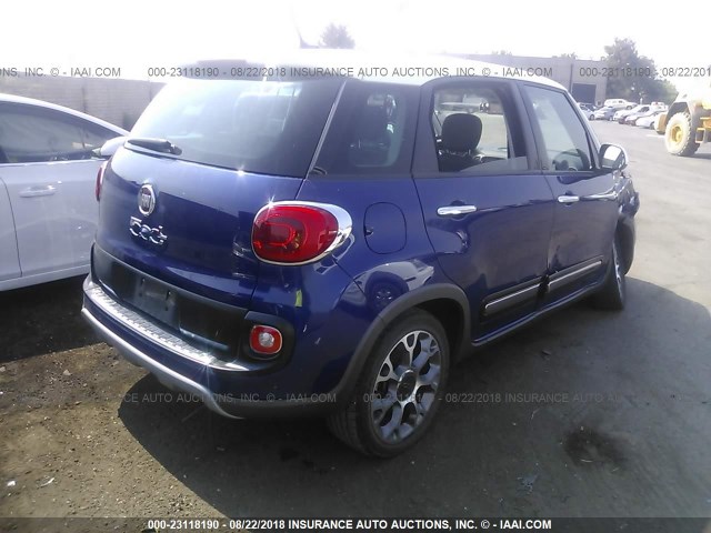 ZFBCFADH7FZ030959 - 2015 FIAT 500L TREKKING BLUE photo 4