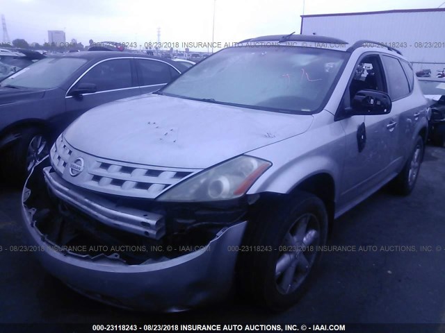 JN8AZ08W04W327623 - 2004 NISSAN MURANO SL/SE SILVER photo 2