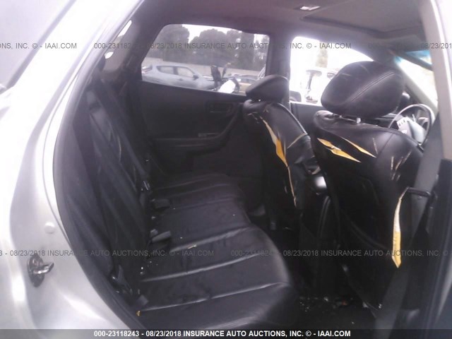 JN8AZ08W04W327623 - 2004 NISSAN MURANO SL/SE SILVER photo 8