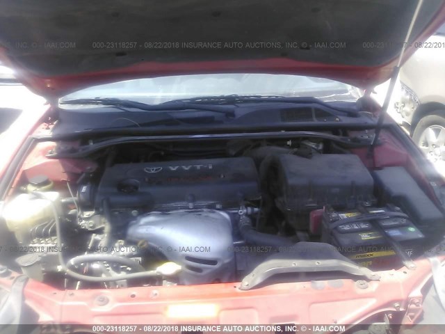 4T1CE38P74U800015 - 2004 TOYOTA CAMRY SOLARA SE/SLE წითელი ფოტო 10