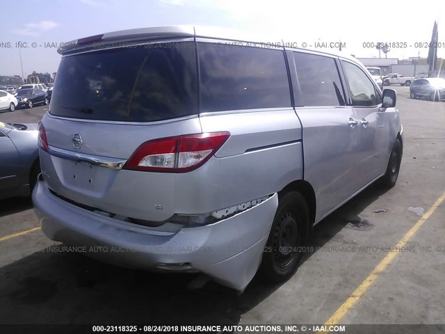 JN8AE2KP0C9049389 - 2012 NISSAN QUEST S/SV/SL/LE SILVER photo 4