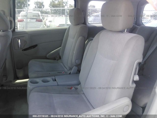 JN8AE2KP0C9049389 - 2012 NISSAN QUEST S/SV/SL/LE SILVER photo 8