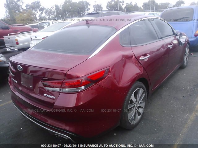 5XXGW4L22GG050747 - 2016 KIA OPTIMA SX RED photo 4