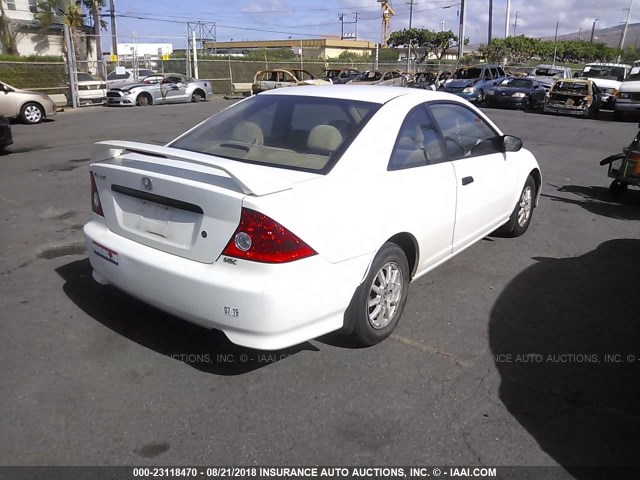 1HGEM22795L012333 - 2005 HONDA CIVIC HX WHITE photo 4