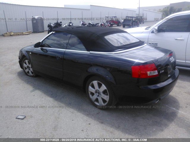 WAUAC48H35K020975 - 2005 AUDI A4 1.8 CABRIOLET BLACK photo 3