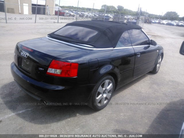 WAUAC48H35K020975 - 2005 AUDI A4 1.8 CABRIOLET BLACK photo 4